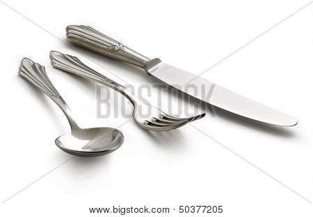 Old Silverware Set (clipping Path)