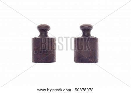 Two Pieces Weights On White Background