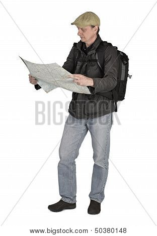 Phtographer Hiker With Map
