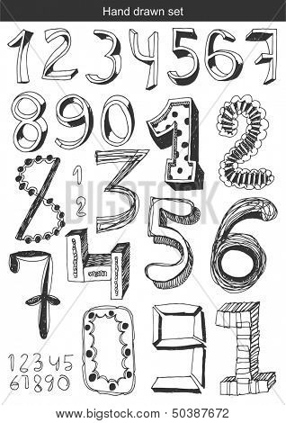 Hand drawn set - numbers