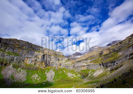 Monte Perdido Valle de Ordesa in Soaso circus Pyrenees Aragon Huesca at Spain