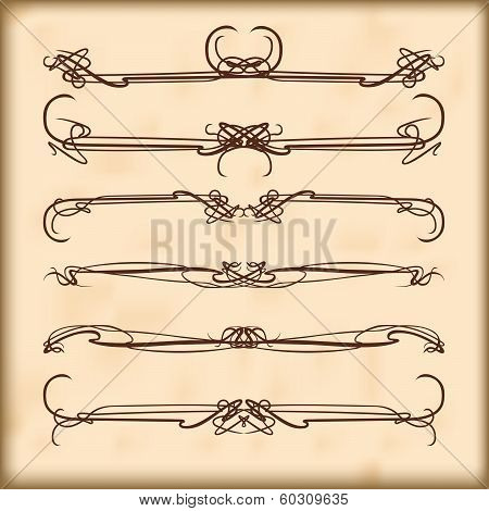 Retro Design Elements Text Dividers And Decorations
