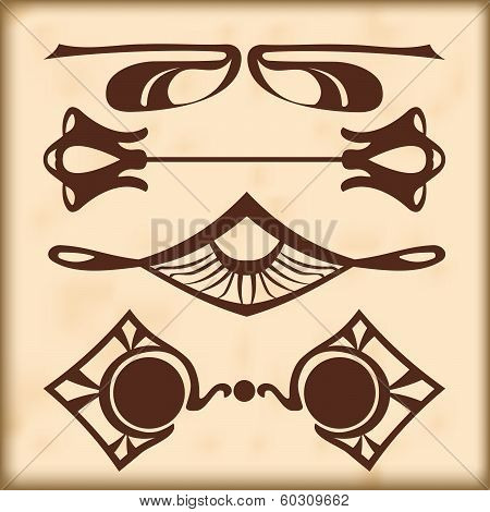 Retro Design Elements Text Dividers And Decorations