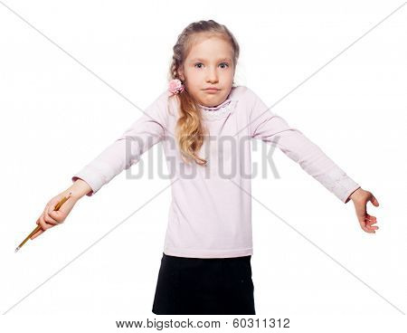 Surprised girl. No sawy
