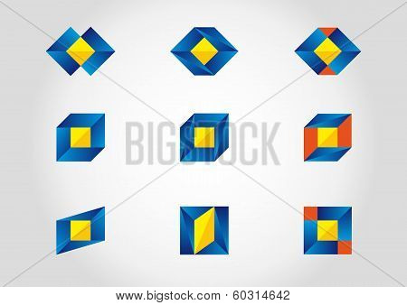 Colorful Set With Abstract Design.