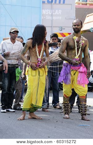 Penang, Malaysia - January 17: Indian Devotee Prepare For Celebrate At Thaipusam Festival On January