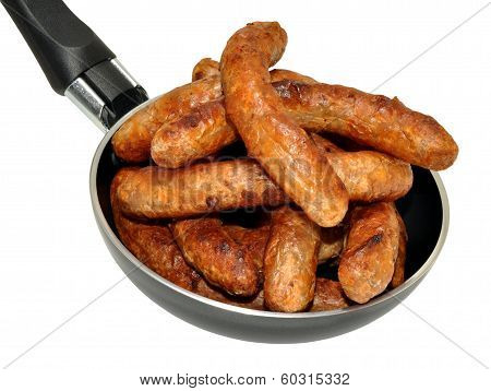 Frying Pan Full Of Sausages