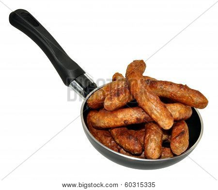 Frying Pan Full Of Sausages