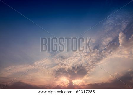 sunrise with clouds