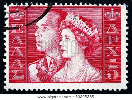 Postage Stamp Greece 1957 King Paul And Queen Frederica