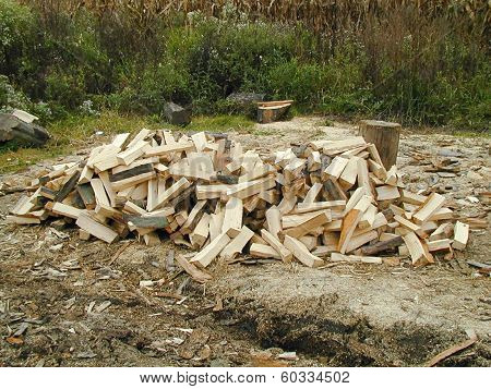 Pile of small logs