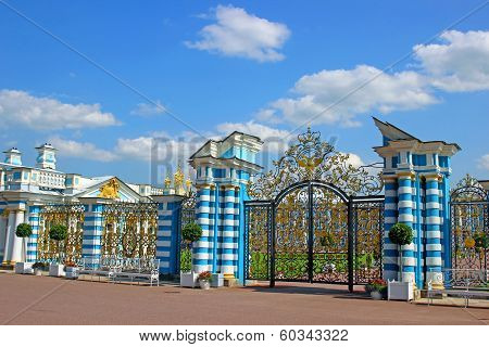 Front Gate Of The Catherine Palace In Pushkin (leningrad Region)