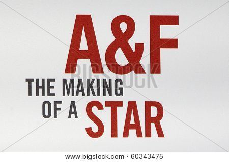 LOS ANGELES - FEB 22:  Abercrombie & Fitch sign at the Abercrombie & Fitch 'The Making of a Star' Spring Campaign Party  at Siren Studios on February 22, 2014 in Los Angeles, CA