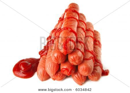 Sauasges com Ketchup