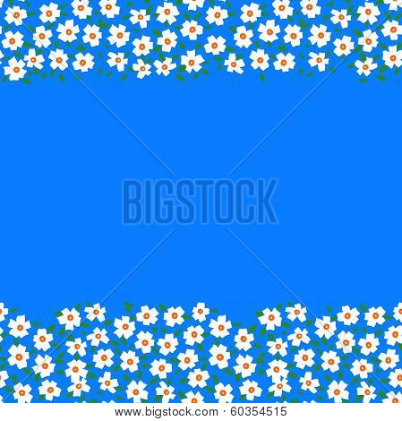 Vector card with floral seamless frame