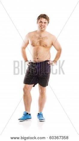Fat fitness man