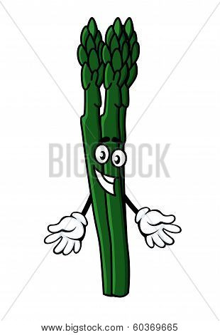 Cartoon character bunch of asparagus spears