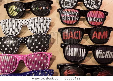 Funny Glasses On Display At Mipap Trade Show In Milan, Italy
