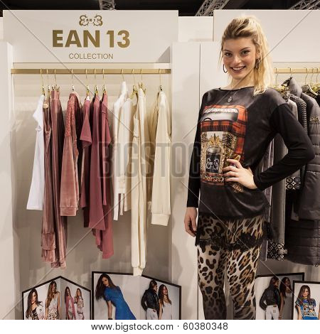 Model Posing At Mipap Trade Show In Milan, Italy