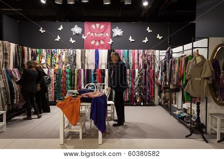 People Visiting Mipap Trade Show In Milan, Italy