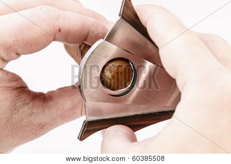 Cigar And Cutter On A White Background