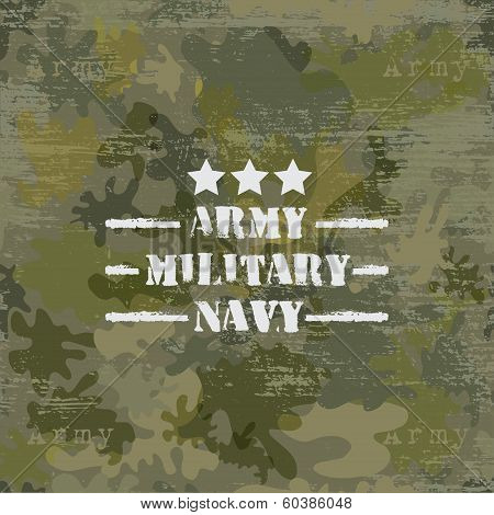 Military Seamless Background With Text Vector