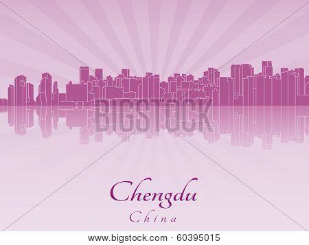 Chengdu Skyline In Purple Radiant Orchid