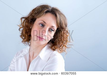 isolated portrait of a beautiful young executive woman