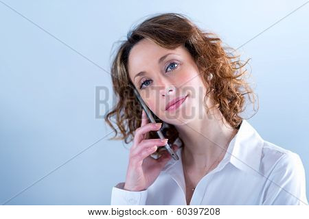 isolated portrait of a beautiful young executive woman