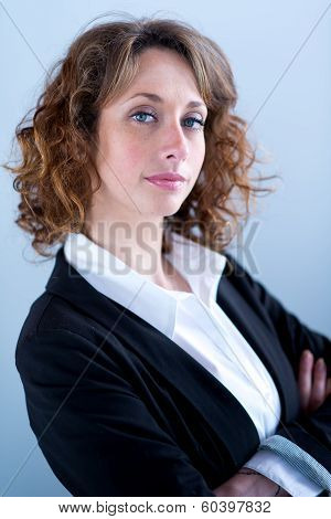 Isolated portrait of a beautiful executive woman