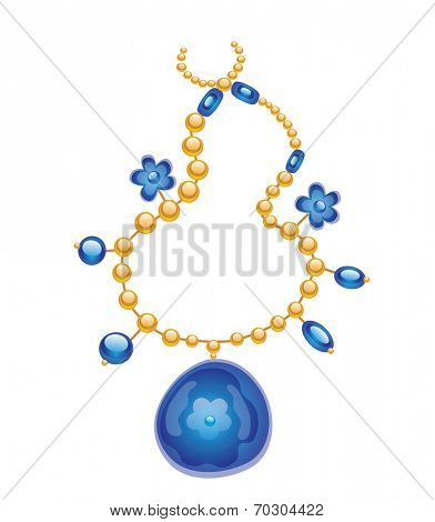 collection of gold jewelery with precious stones (vector illustration) 