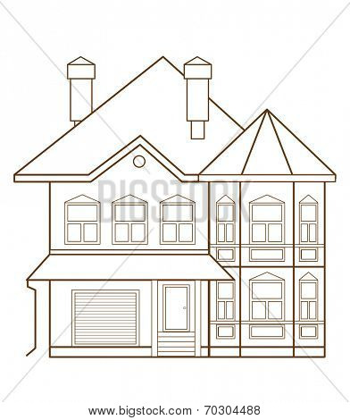 Flat house isolated on white background (vector illustration)