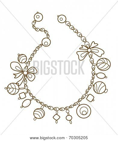 collection of gold jewelery with precious stones (vector illustration) 