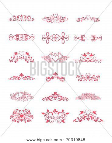 Pink Decorative Vector Curly Elements