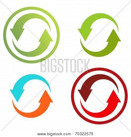 4 Isolated Colorful Icons For Recycle (or Infographic)