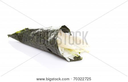 Perch Sushi Temaki Isiolated On White Background