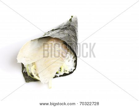 Perch Sushi Temaki Isiolated On White Background