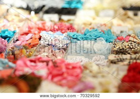 Colorful fabrics background