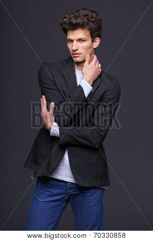 Fashion model with modern haircut
