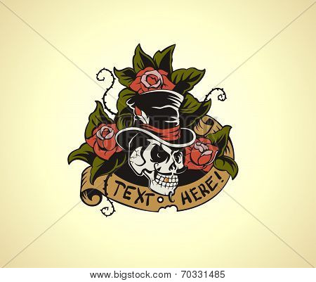 Old School Tattoo Skull