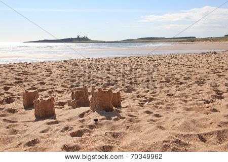 Sandcastles And Dunstanburgh Castle