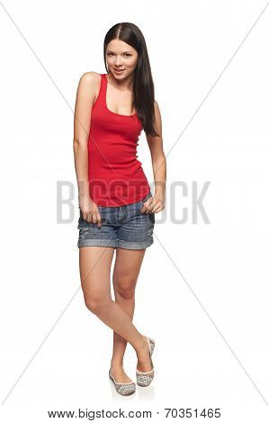 Full body woman standing relaxed