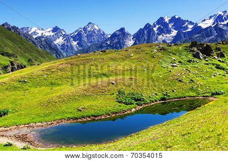 Koruldi mountain lake, Georgia, Svaneti