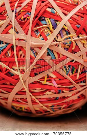 Large Rubber Band Ball Close Up