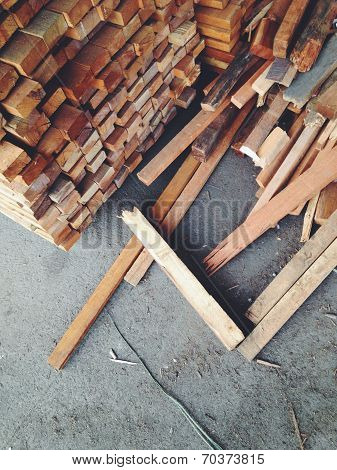stack of Wooden pallet.