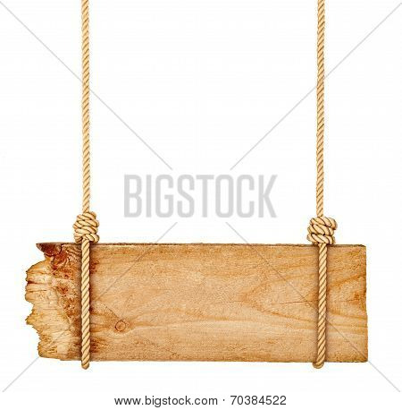 wooden sign isolated on a white background