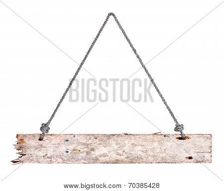 Wooden Sign Isolated On A White Background