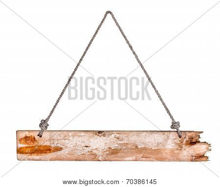 Wooden Sign Isolated On A White Background
