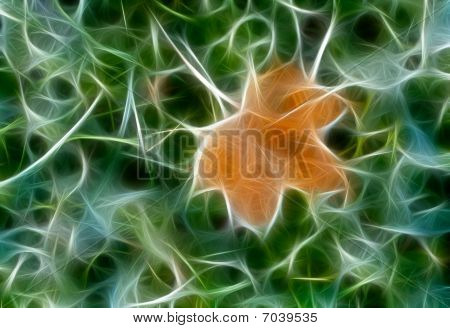 Abstrack Fractal syksyn Maple Leaf Green