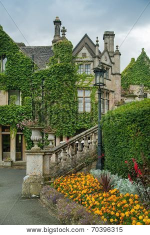 WILTSHIRE, CHIPPENHAM, UK - AUGUST 9, 2014: old mansion in Castle Combe